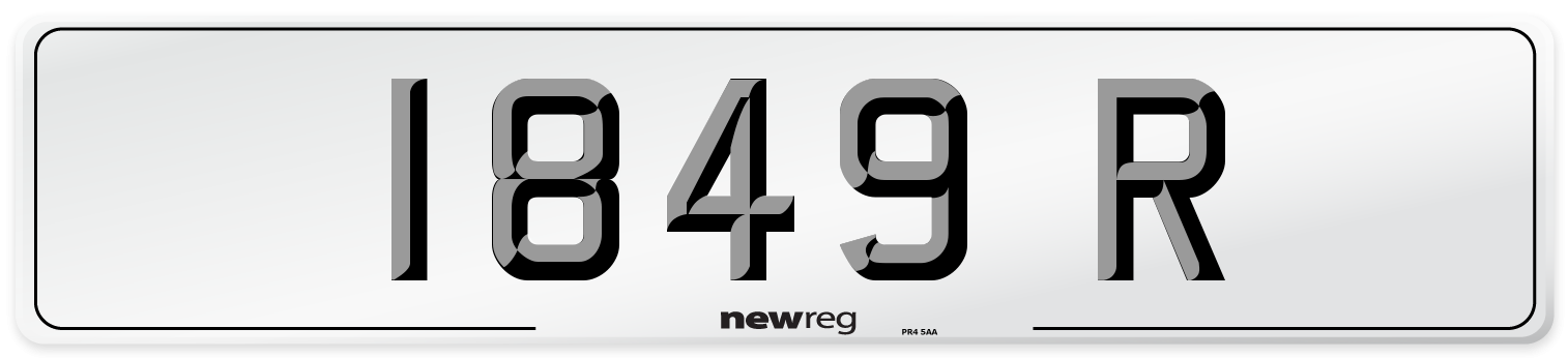 1849 R Number Plate from New Reg